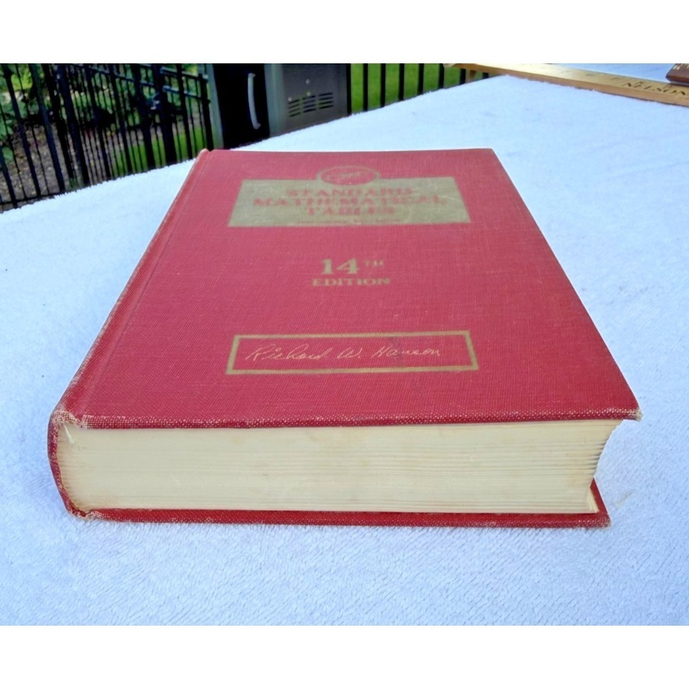 INSCRIBED Vintage Standard Mathematical Tables 14th Edition 1965 CRC Hardcover
